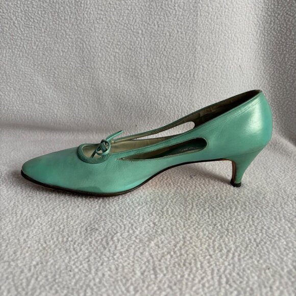 Vintage 1960s Saks Fifth Avenue Mint Green Heels - Picture 4 of 15